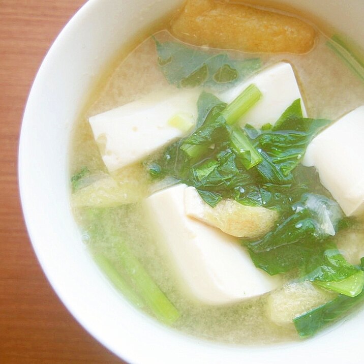 小松菜と豆腐のお味噌汁♪